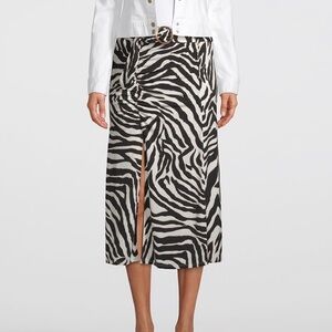 White House Black Market Zebra Pattern Midi Skirt